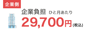 企業側：企業負担 ひと月あたり29,700円(税込) 